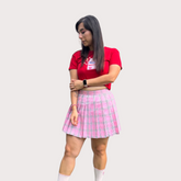Pink Tartan Pleated Skirt – Schoolgirl Style